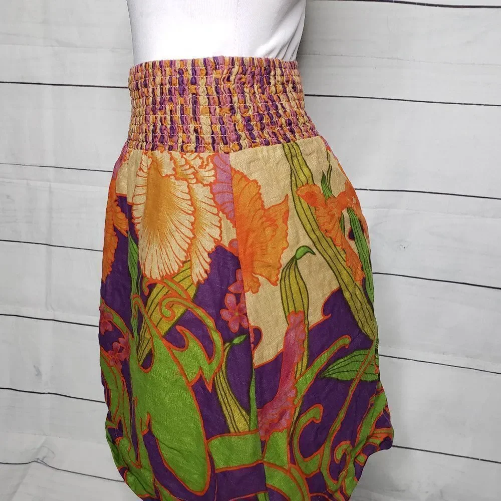 Free People floral abstract skirt XS linen - Picture 2 of 5